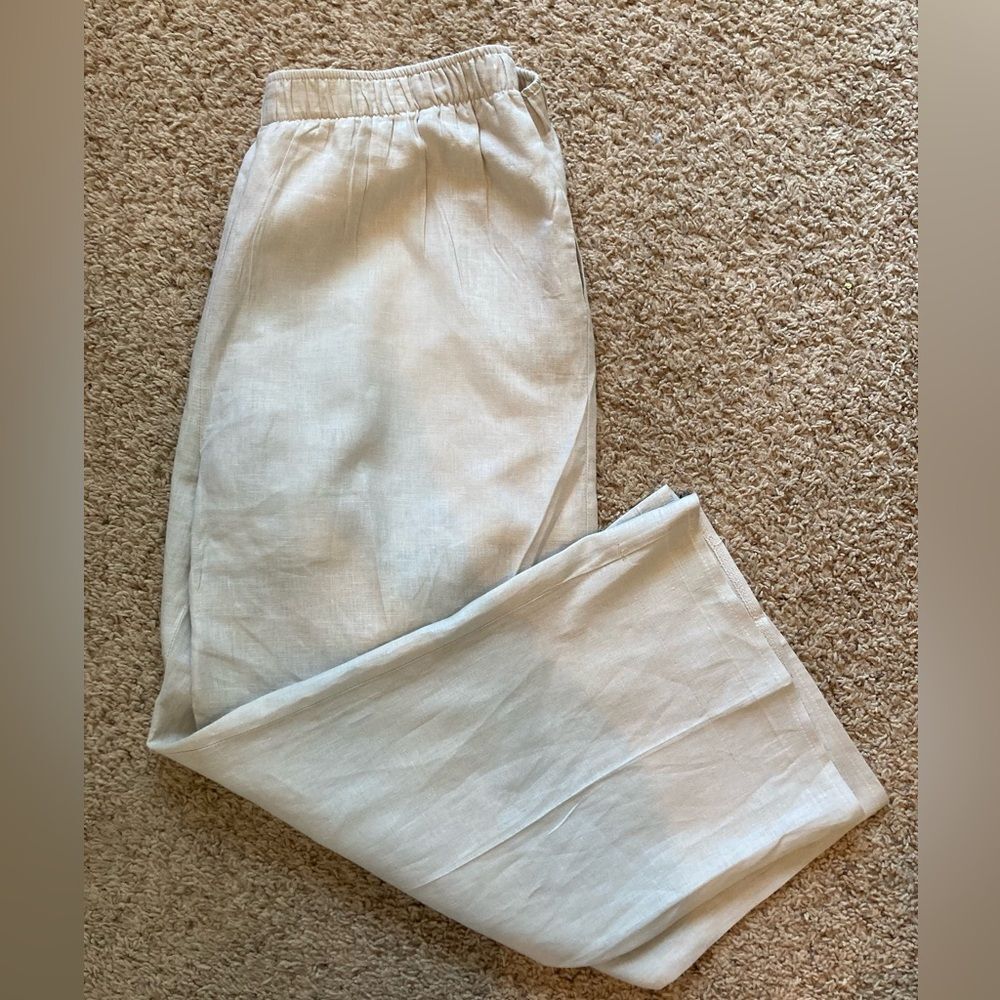IC by Connie Linen Trousers w/pockets & elastic waist lined made in USA